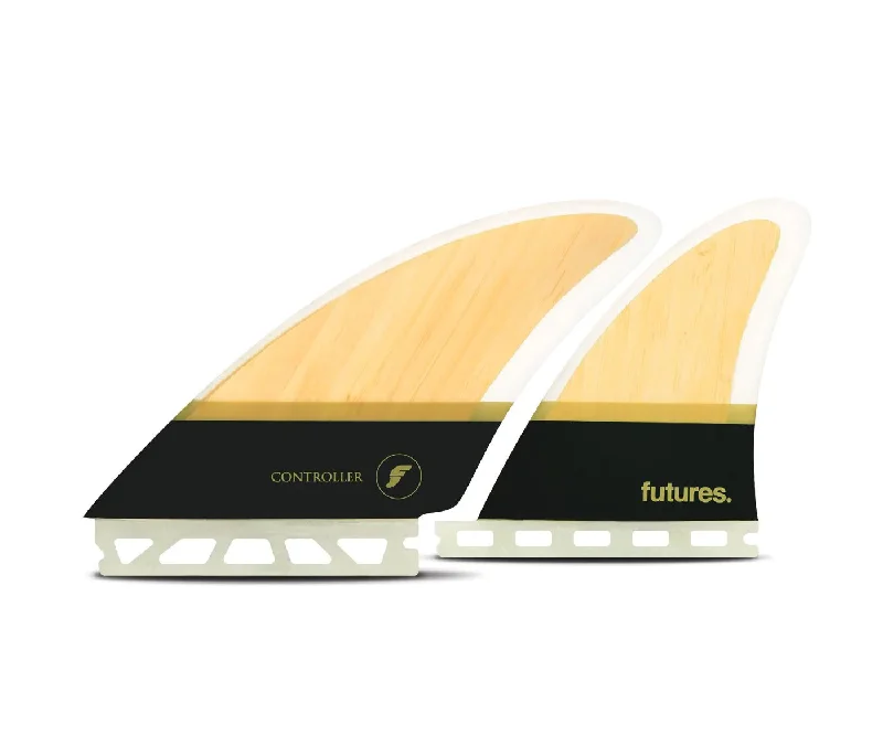 eco-friendly surfboards-Futures Controller HC Quad Fins Bamboo/Brown