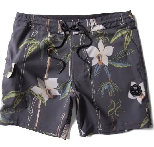 surfboards with high tail kick for pop-Vissla Canopy 16.5" Floral BoardShorts- Phantom