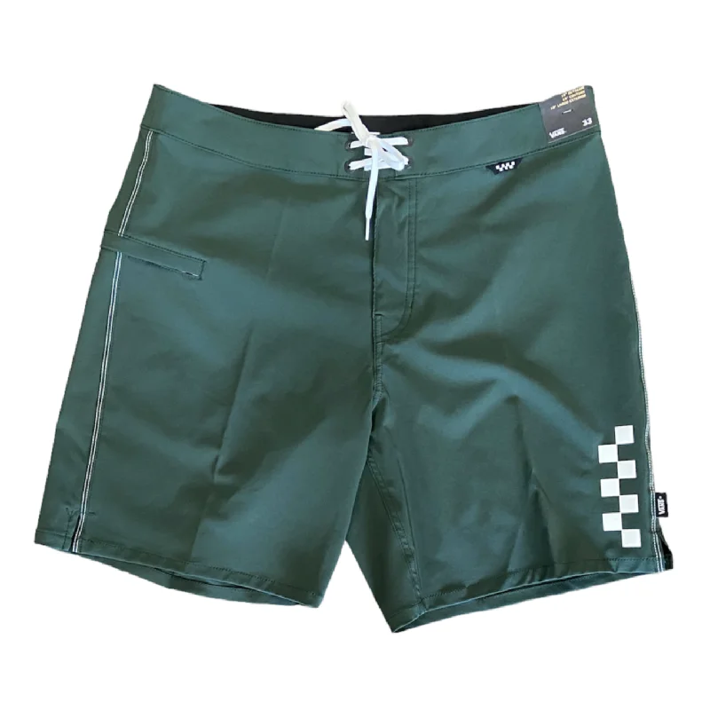 surfboards for all skill levels-Vans The Daily Solid Boardshorts - Forest Green Checker