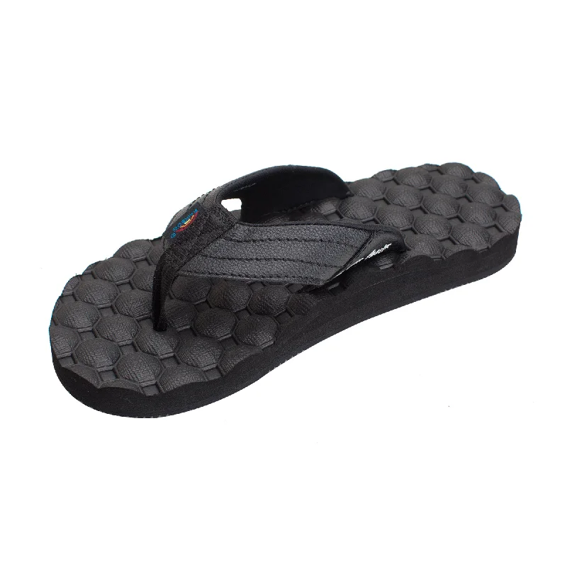 surfboards with tri-fin setup for stability-Rainbow Holoholo Gerry Lopez Signature Men's Sandals - Black