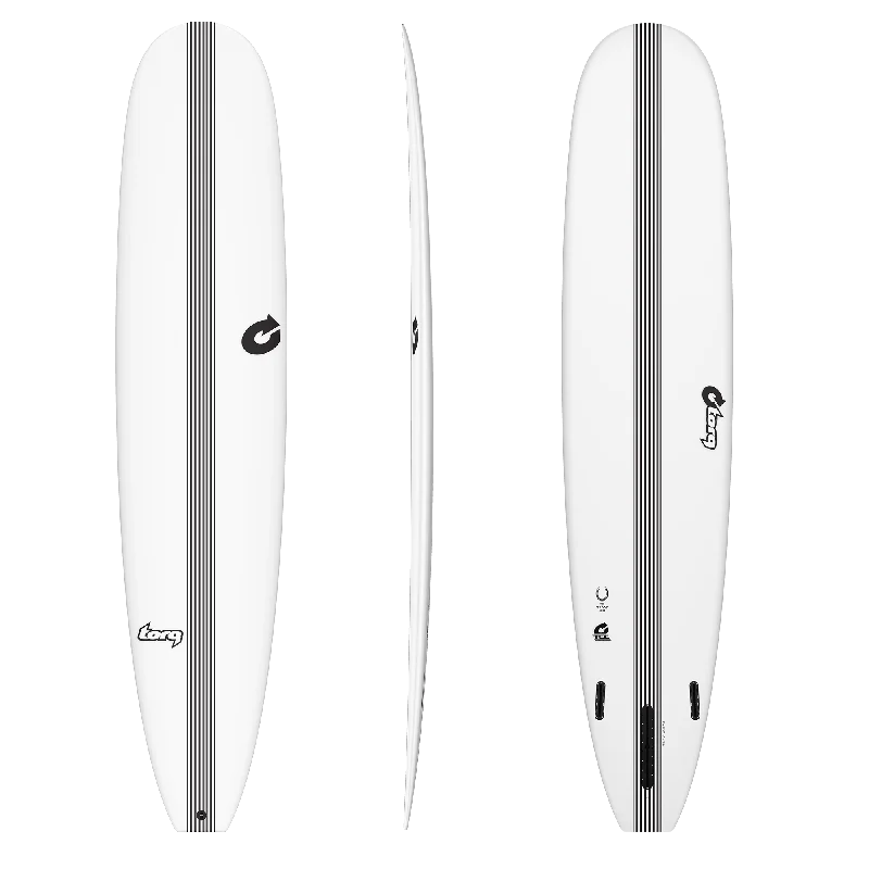 surfboards with a stable ride-9'0 TORQ HORSESHOE TEC 22 7/8” x 3” 71.4L STONE/WHITE