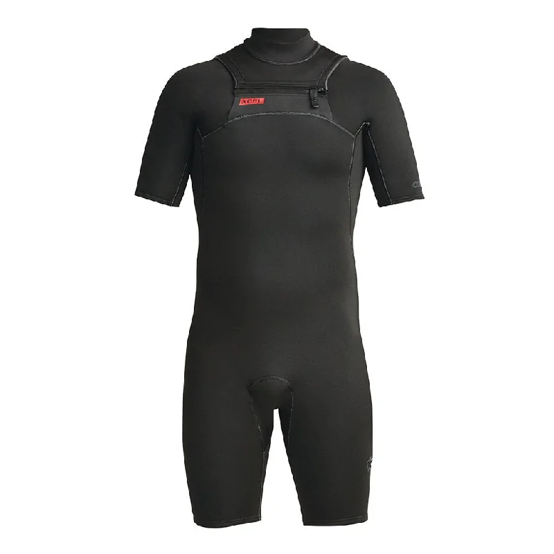 surfboards for long rides-XCEL MENS COMP 2MM S/S SPRINGSUIT CZ 2021