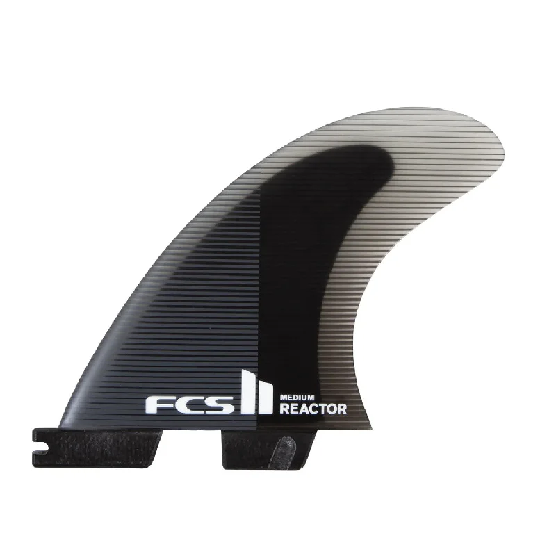 surfboards with easy grip for foot control-FCS II Reactor PC Tri Fin Set Charcoal/Black