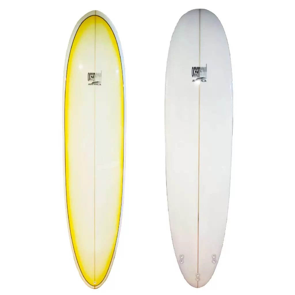 surfboards for relaxed cruising-8'0 Minimal Surfboard Yellow Fade