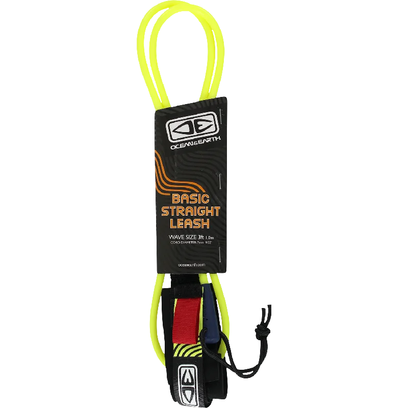 beginner-friendly surfboards-O&E Ocean & Earth Bodyboard Basic Wrist Straight Leash Yellow