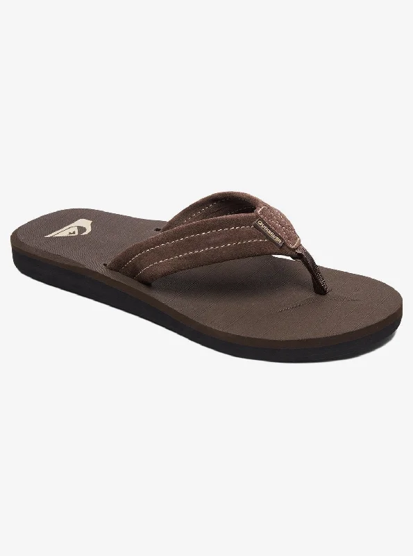 best surfboards for beginners-Quiksilver Carver Suede Sandals Chocolate