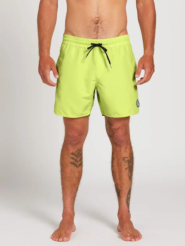 surfboards with minimal resistance for speed-Volcom Lip Solid Mens Trunk 16" - Highlighter Green / Hydro Blue