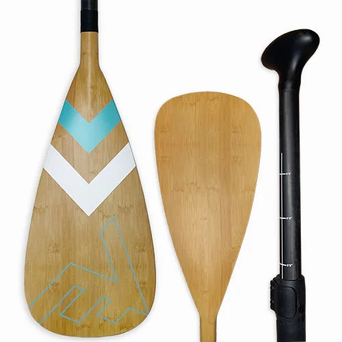 high-quality surfboards for long-lasting use-SUP paddles - Vamo Carbon-Fiberglass Adjustable Paddle With ABS Edge - Bamboo CARIBBEAN