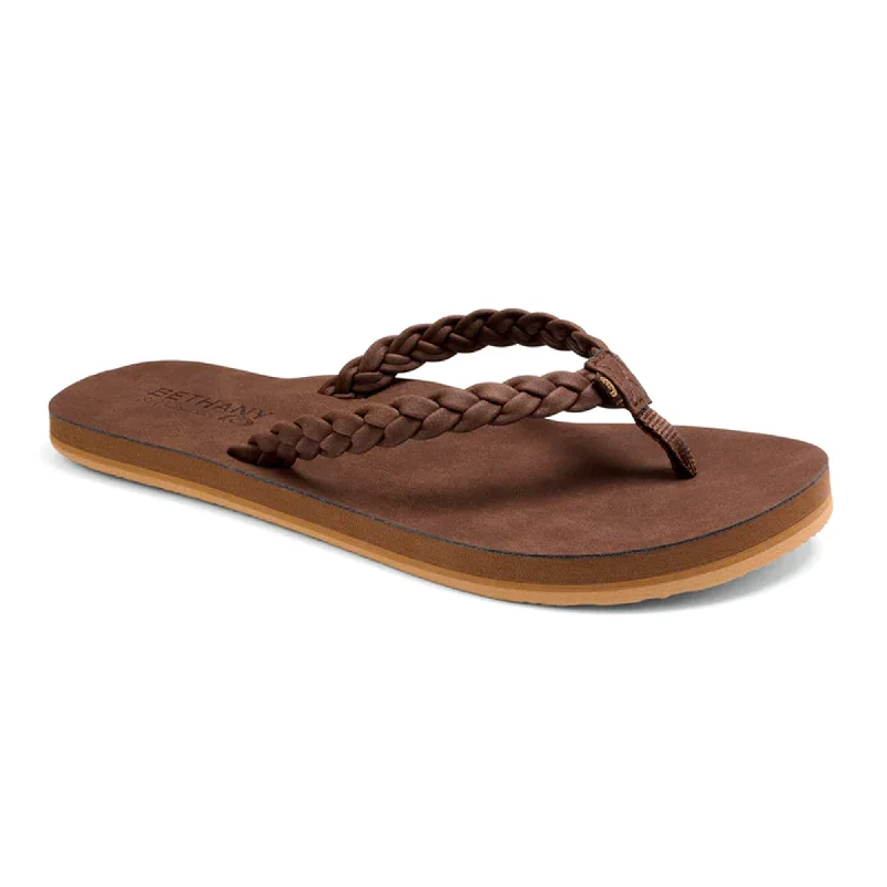 surfboards for efficient wave riding-Cobian Bethany Braided Pacifica Women's Sandals - Chocolate