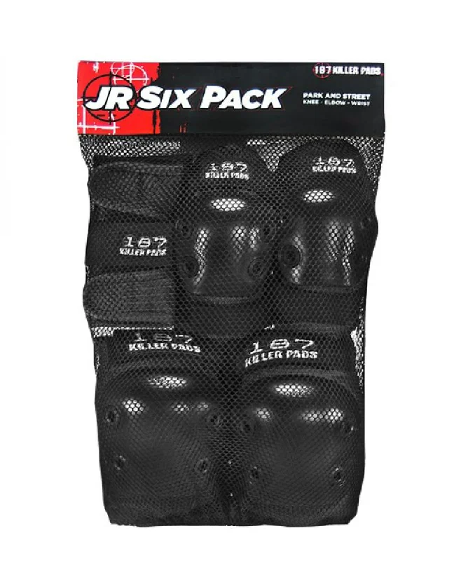 surfboards with minimal maintenance-187 Killer Pads Junior Six Pack Combo Pad Set Black