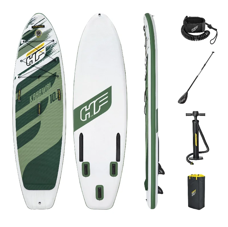 surfboards with improved wave entry-Hydro Force HF Kahawai 10'2" Inflatable Paddle Board SUP Complete Kit