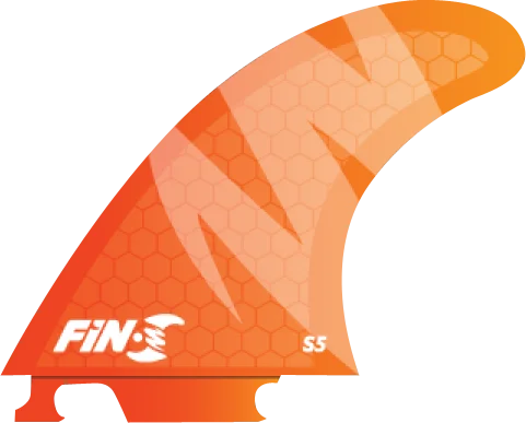 surfboards with lightweight and responsive designs-Fin-S S-5 Honeycomb Neon Orange 3 Fins Surfboard FIN - 3PCS SET