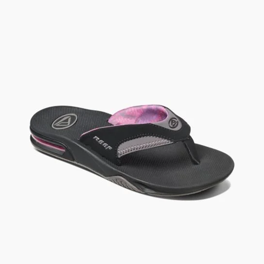 lightweight surfboards for easy handling-Reef Womens Fanning Sandal - Black - Black Grey