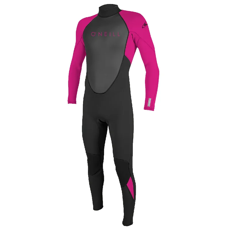 high-performance surfboards for professionals-O'Neill Reactor-2 3/2mm Youth Back Zip Fullsuit Wetsuit - Black/Berry