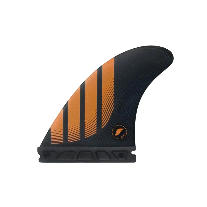 surfboards with wide tails for power-P6 Alpha Thruster Fins (Single Tab) - Carbon/Orange