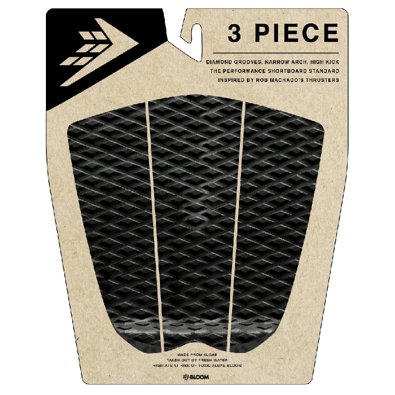 surfboards for deep turns-Deck pads - Firewire - 3 Piece Arch Traction Pad - Black/Charcoal