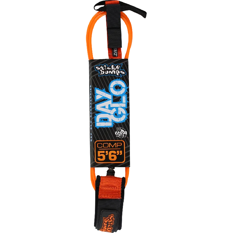 surfboards for efficient wave riding-Sticky Bumps Day-Glo Comp 5'6" Leash Orange