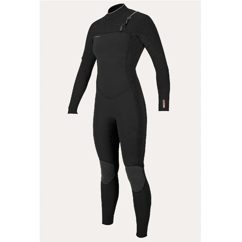 surfboards for powerful turns-O'Neill Hyperfreak TB3 3/2+ mm Women's Chest Zip Wetsuit - Black