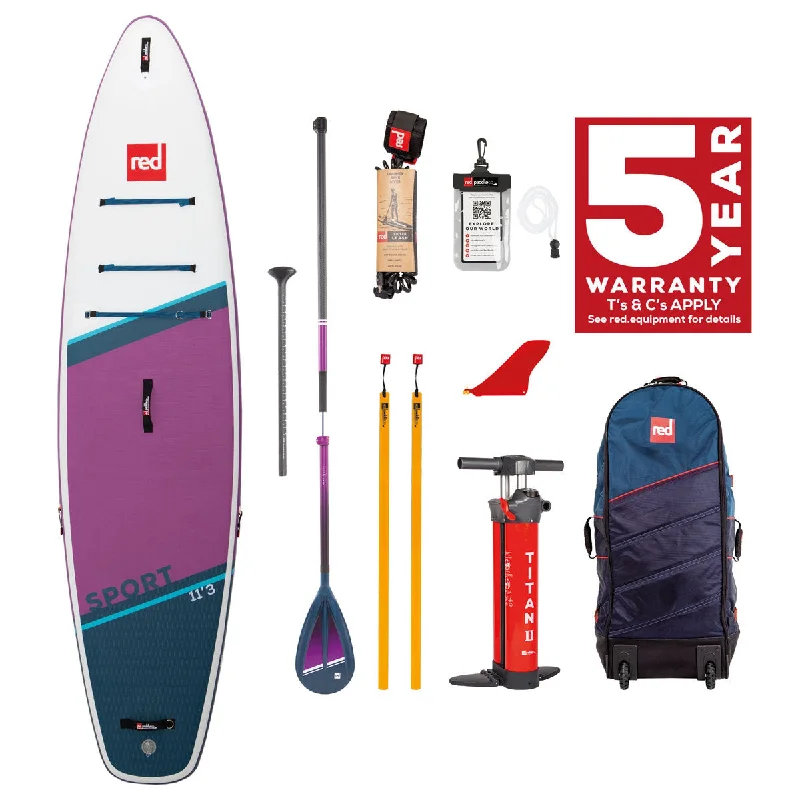 surfboards for heavy riders-Red Paddle Co. 11'3 Sport Package Purple 2022 - FREE Shipping 🛻