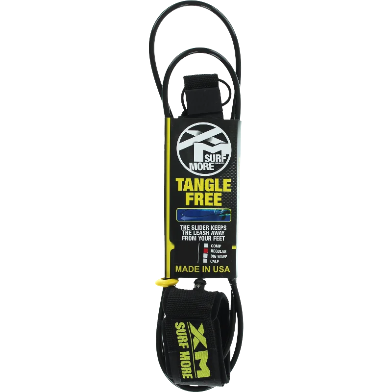 surfboards with advanced designs for professionals-Surf More XM Tangle Free Ds Regular Leash 12' Black