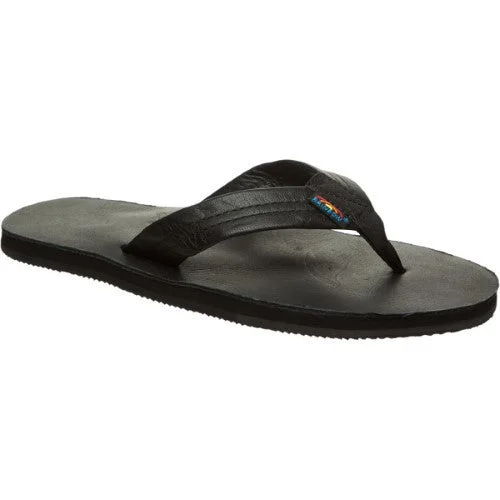 single-fin surfboards for smooth rides-Women's Rainbow Premium TT Black Leather Sandals