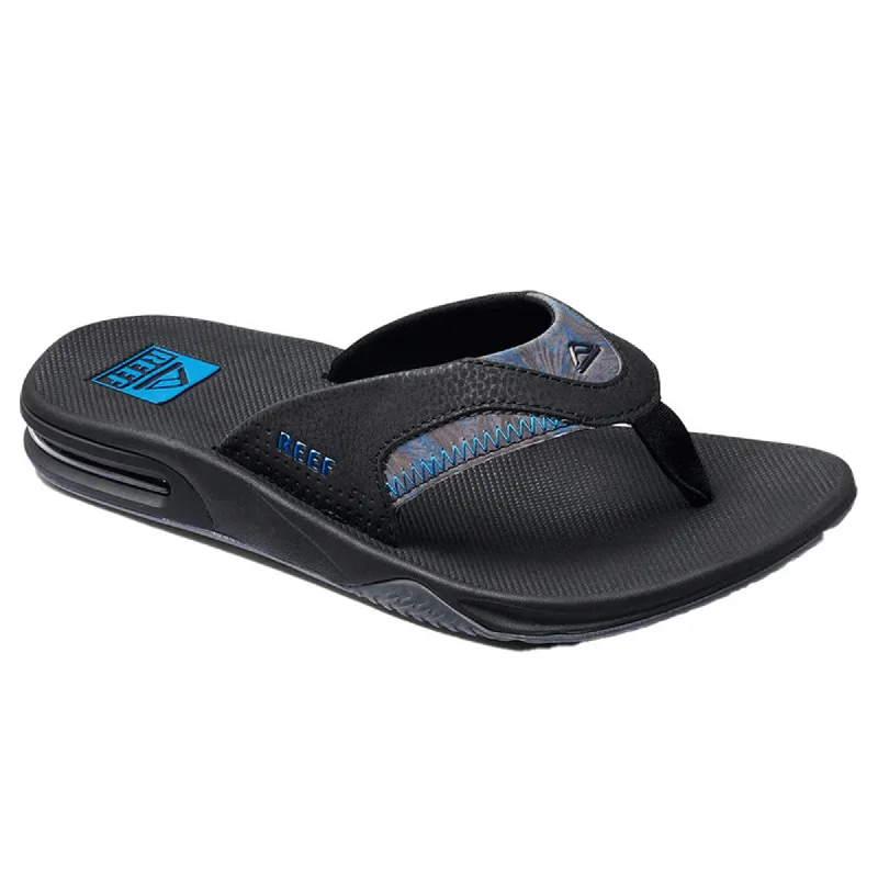 surfboards with enhanced grip for control-Reef Fanning Men's Sandals - Black/Pool Palm