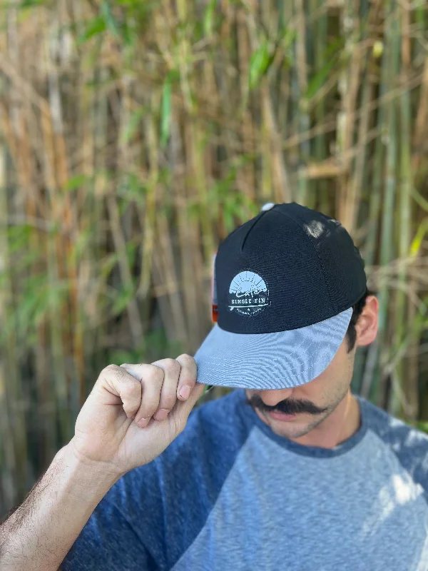 surfboards for better wave control-Single Fin Cafe Logo Hats