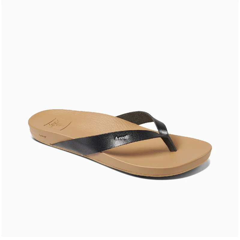 surfboards with improved tracking-Reef Cushion Court Women's Sandals - Black/Natural