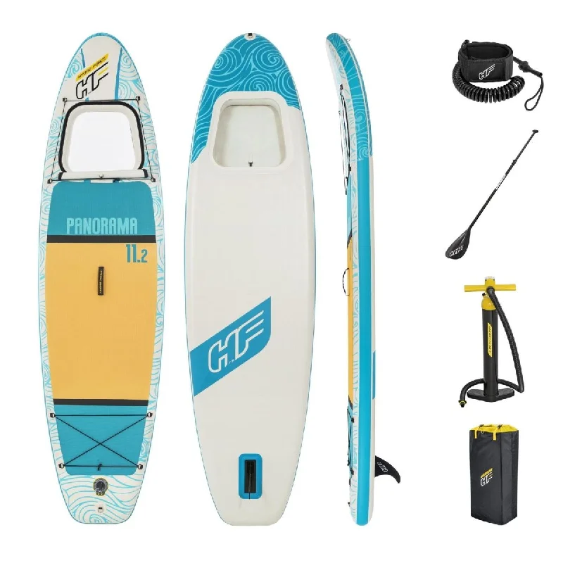 surfboards with high tail kick for pop-Hydro Force Panorama 11' Inflatable Paddle Board SUP Complete Kit