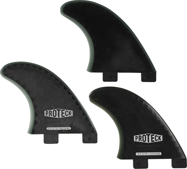 surfboards with efficient paddling for long waves-Proteck Perform Fcs Grom Thruster Set 4.0 Black Surfboard FIN