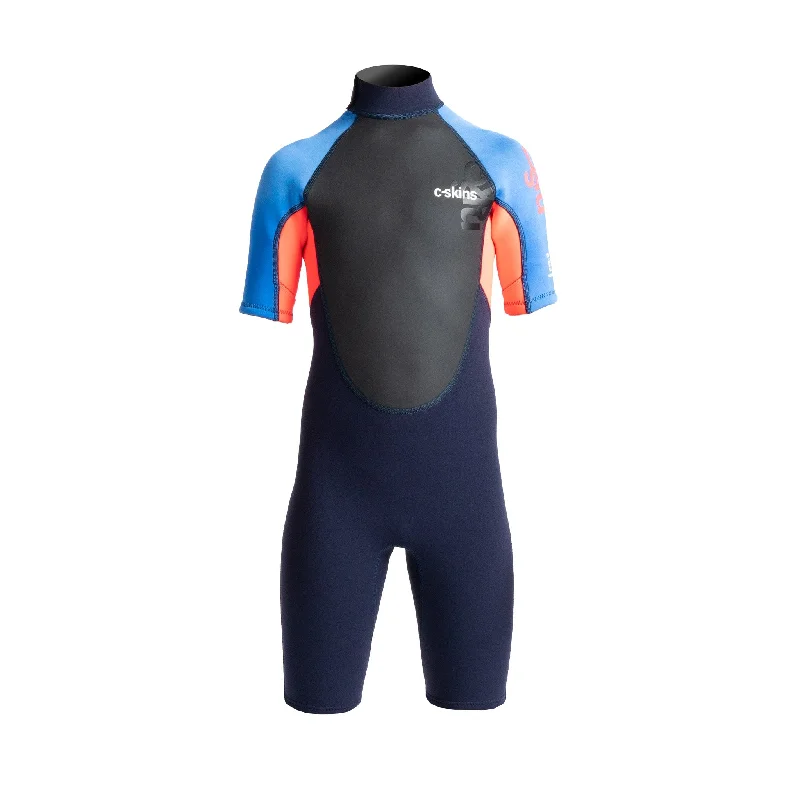 surfboards for powerful turns-C-Skins Element 3x2mm Kids Shorti Wetsuit