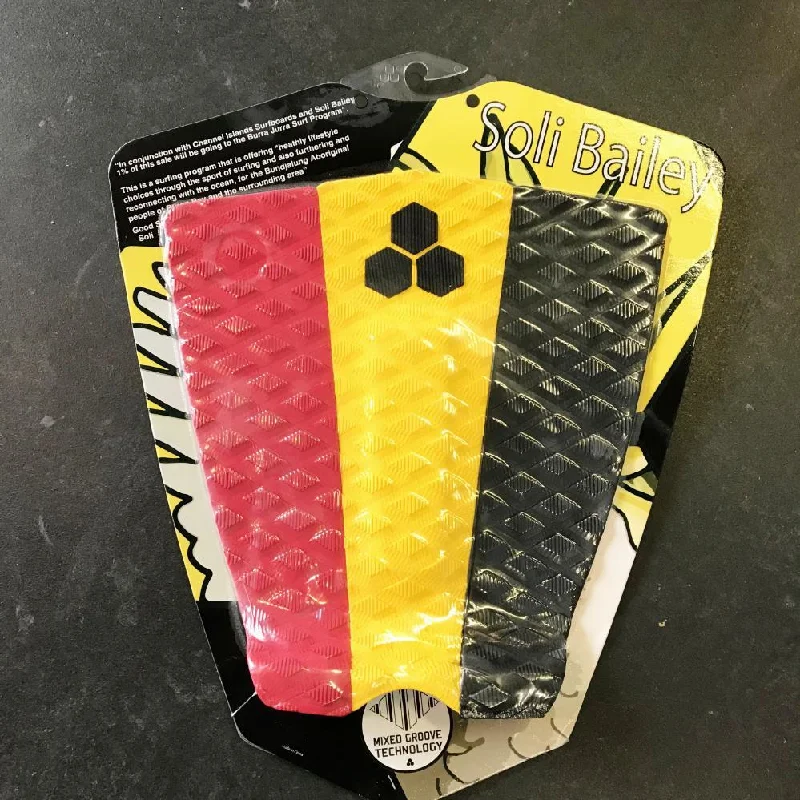 surfboards for carving and maneuvering-Deck pads - Channel Islands - Soli Traction Yellow/red/black