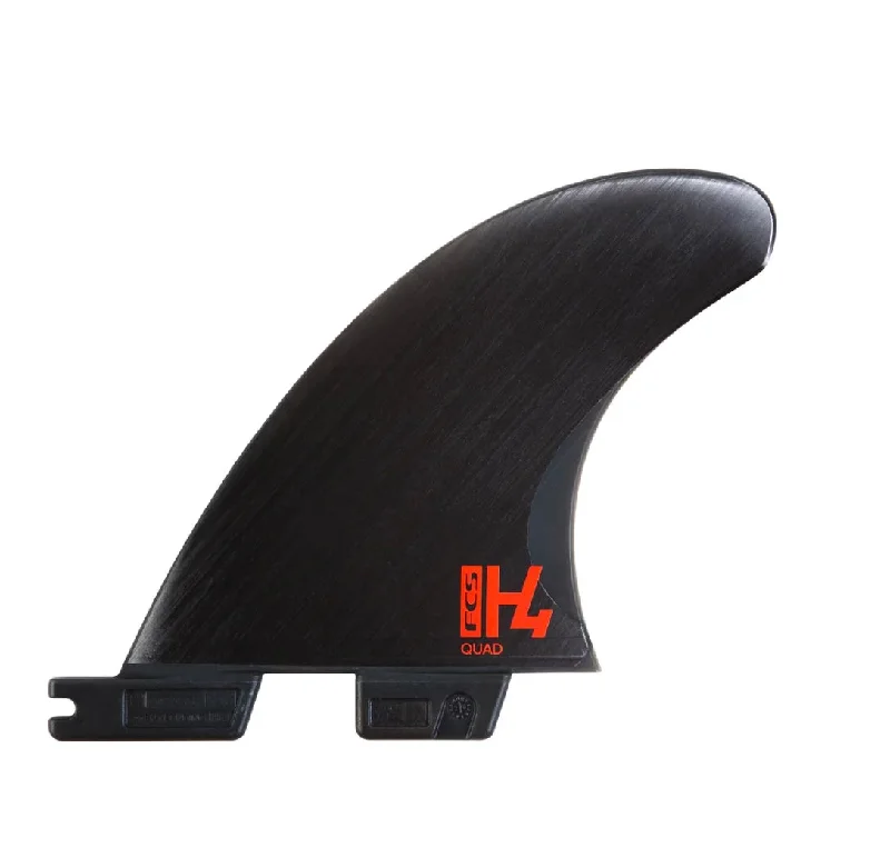 surfboards for smooth wave exits-FCS II H4 Quad Rear Fin Set Smoke