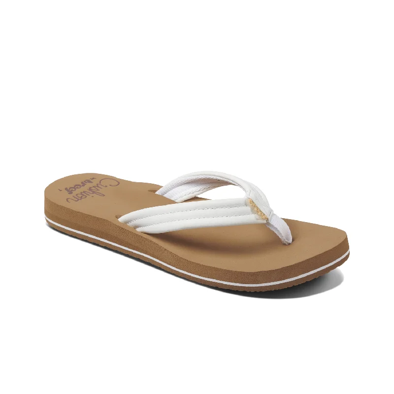 longboard surfboards for cruising-Reef Cushion Breeze Womens Sandals - Cloud