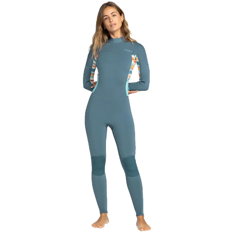 surfboards with high tail kick for pop-Roxy Swell Series 3/2mm Back Zip Women's Wetsuit - Stargazer