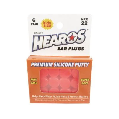 surfboards with low drag for higher speed-HEAROS MULTI USE SILICONE EAR PLUGS KIDS (6 PAIRS)