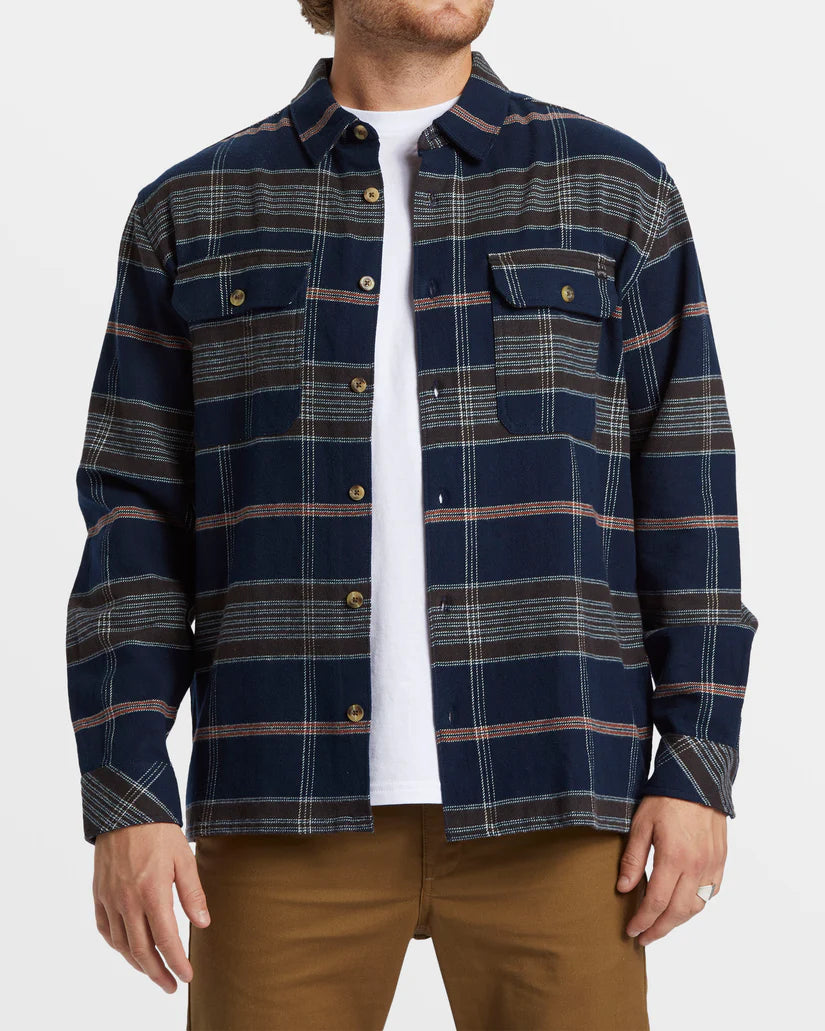 surfboards for efficient wave riding-Billabong Mens Offshore Long Sleeve Flannel Shirt