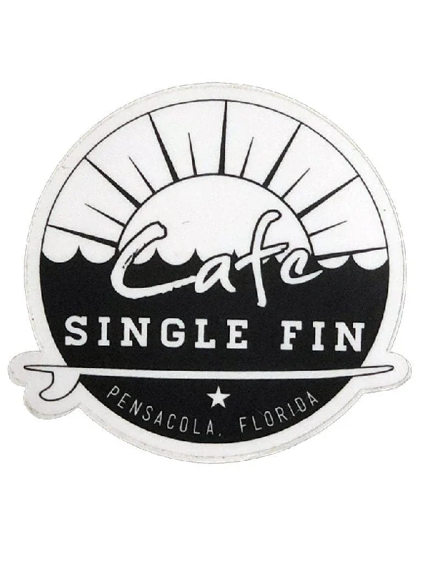 surfboards for efficient wave riding-Cafe Single Fin 4" Sticker